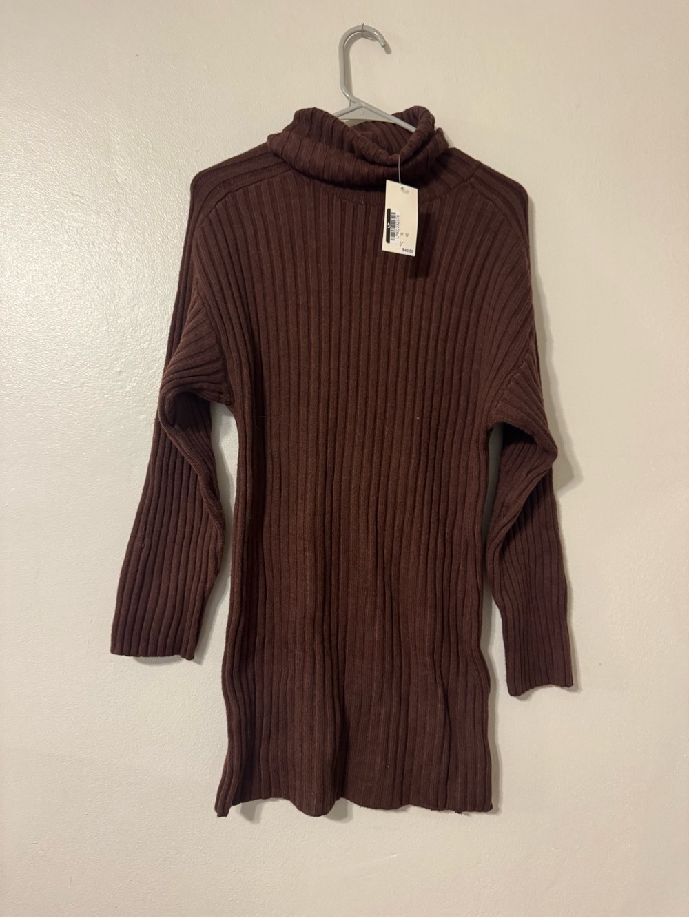 Target Brown Ribbed Turtleneck Sweater Dress